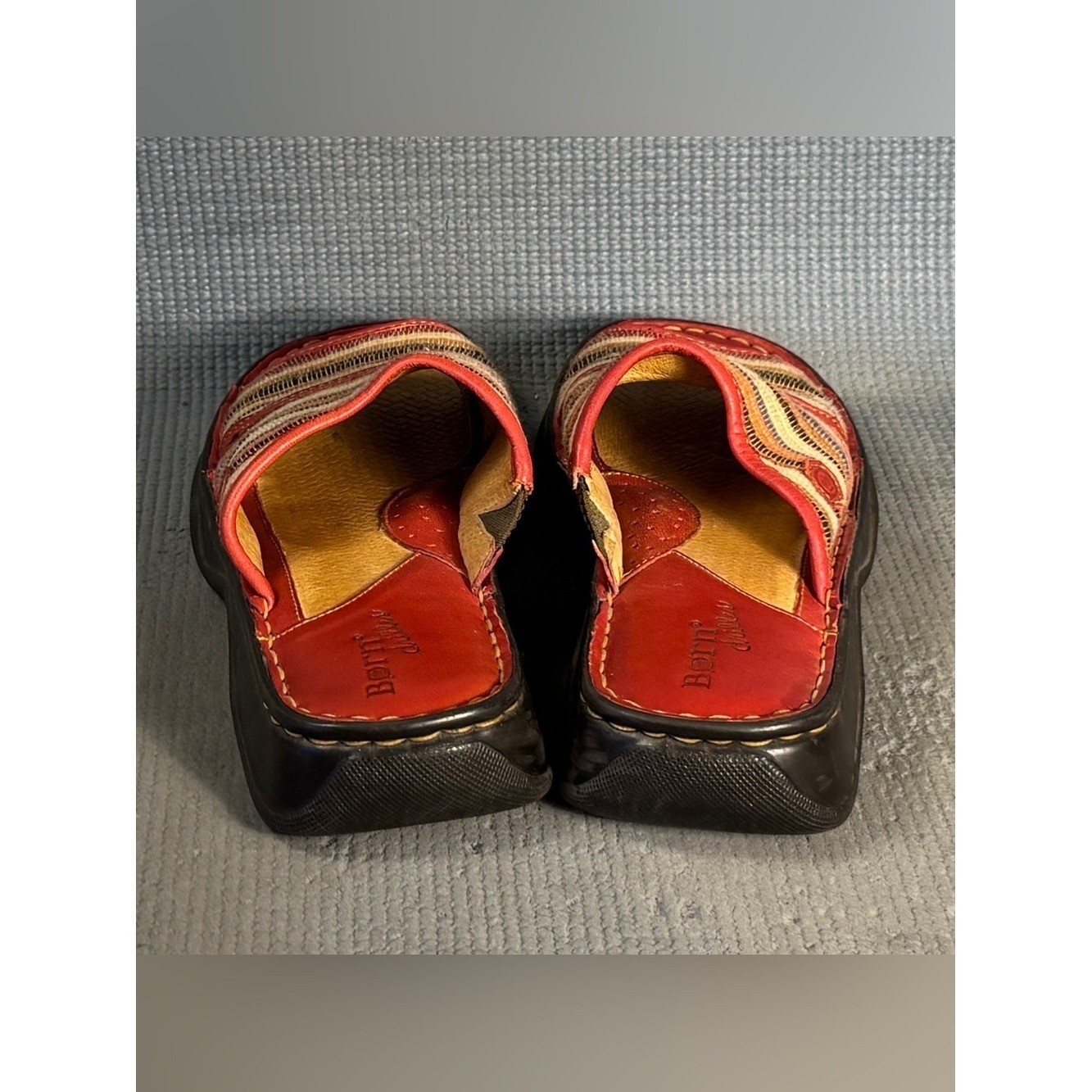 BORN Women’s Textile Leather Sandals Red Size 8 US 39 EU