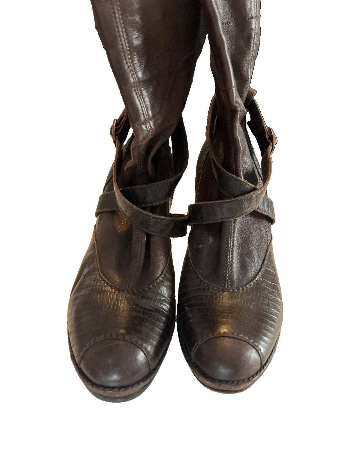 Heuoy Beyueliu Women’s Size 38.5 Leather Brown Handmade In Italy