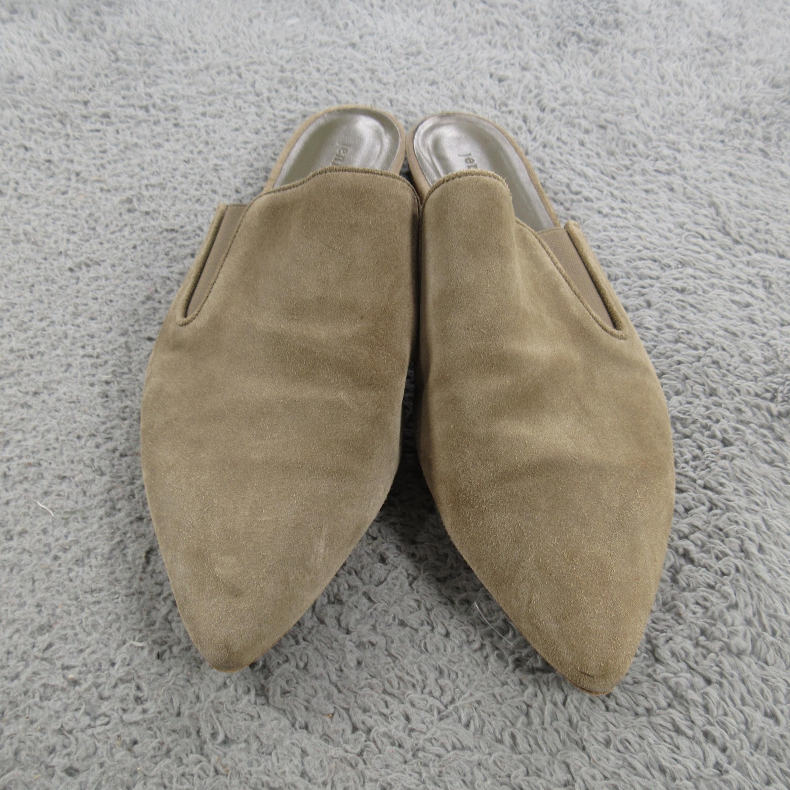 Jenni Kayne Shoes Womens Size 10 Beige Suede Pointed Toe Mules Flats Italy