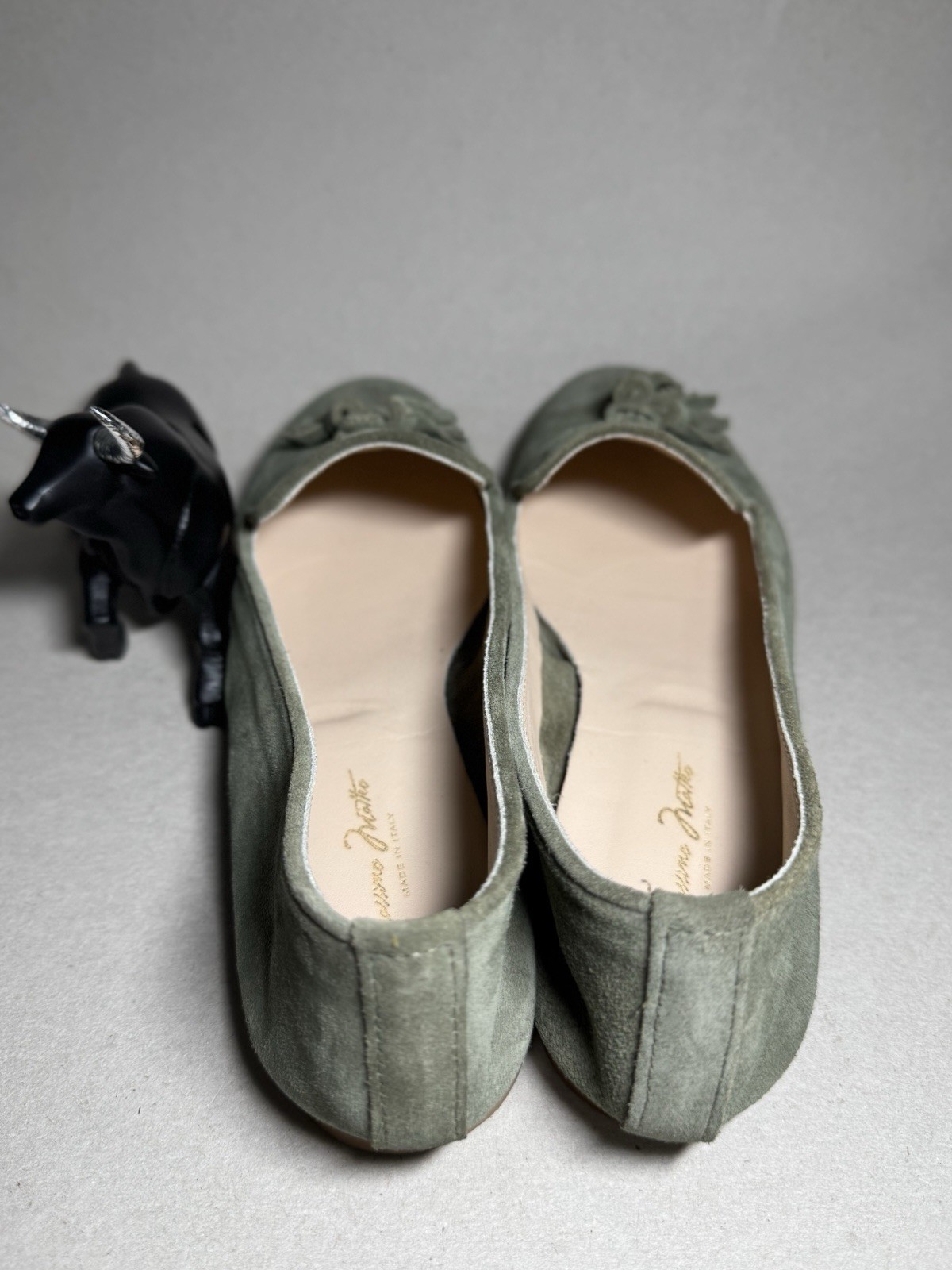 Massimo Matteo Green Suede Tasseled Loafer Flats Slip-On Almond Toe US 8