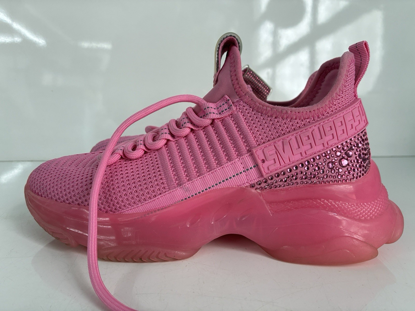 STEVE MADDEN Women’s Hot Pink MAXIMA SM NY90 RHINESTONES SNEAKER-Size 8.5 M