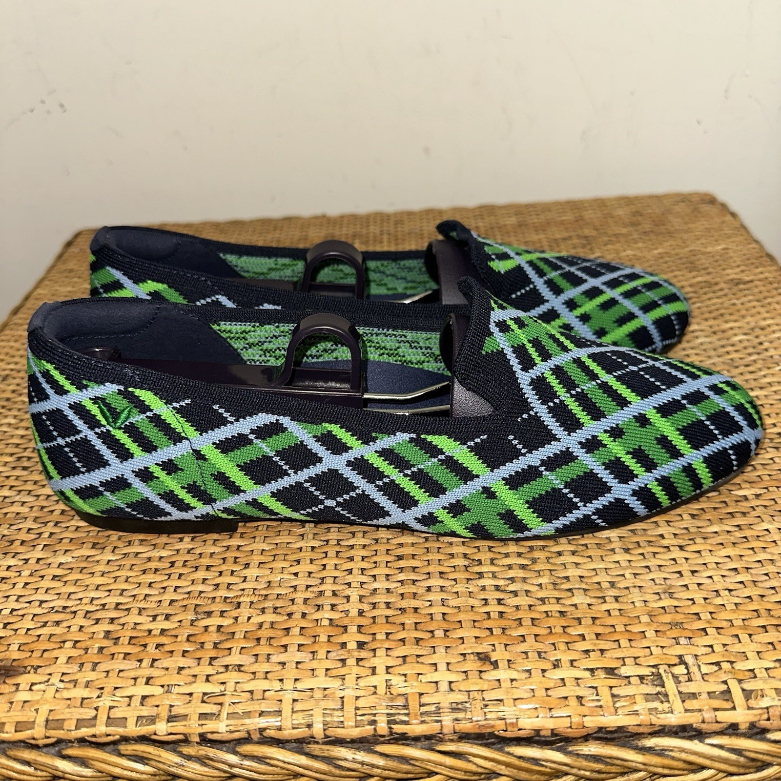 VIVAIA Palette Audrey Women’s Size 8.5 Round Toe Woven Knit Loafer Flats Green