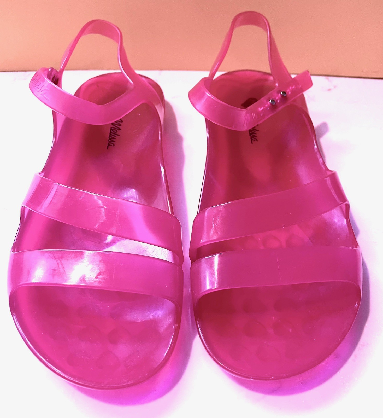 Melissa FUCHSIA PINK. Jelly SANDALS. Ankle Strap. WOMENS’ Size 6. New in Box