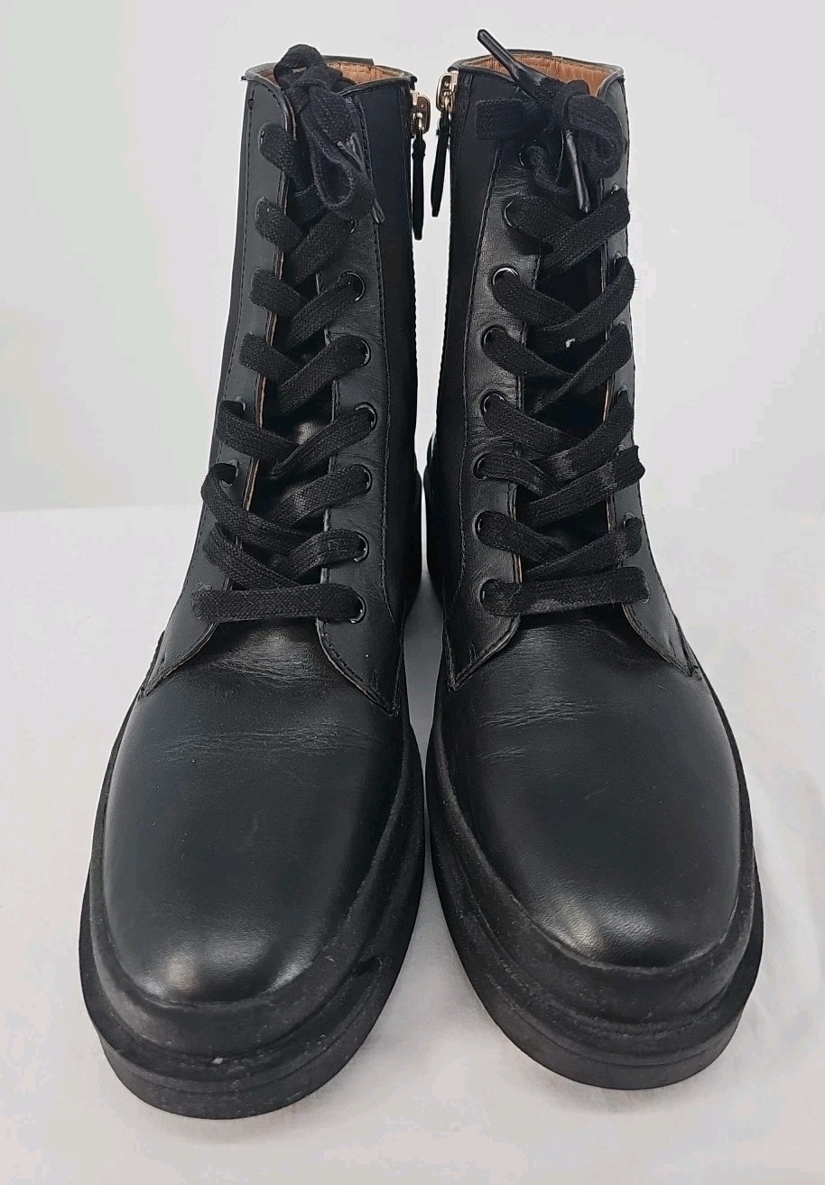 Kate Spade Winona Boots Size 10.5 Combat Boots Black Lace Up Zip