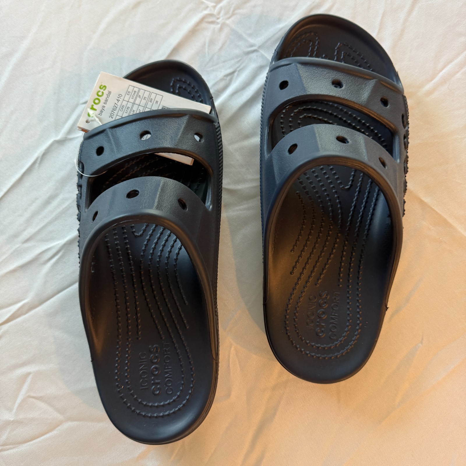 Crocs Iconic Baya Classic Sandals in Dark Navy M7/W9 NWT Original Packing (B-68)