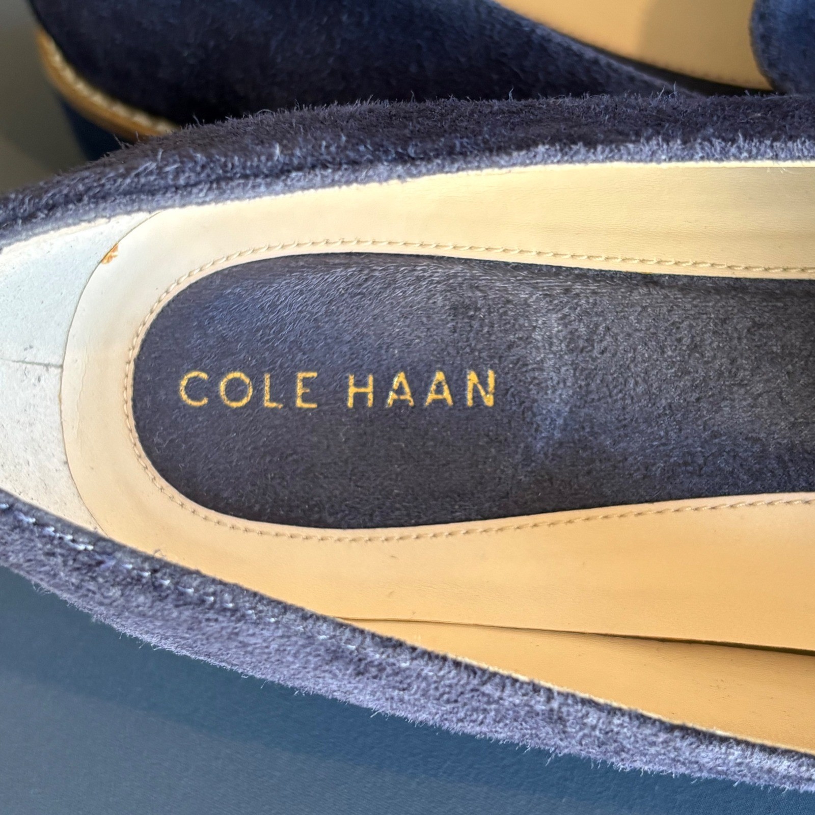Women’s Cole Haan Goto Loafer | Size 8B | Marine Blue – Suede Slip-On Comfort