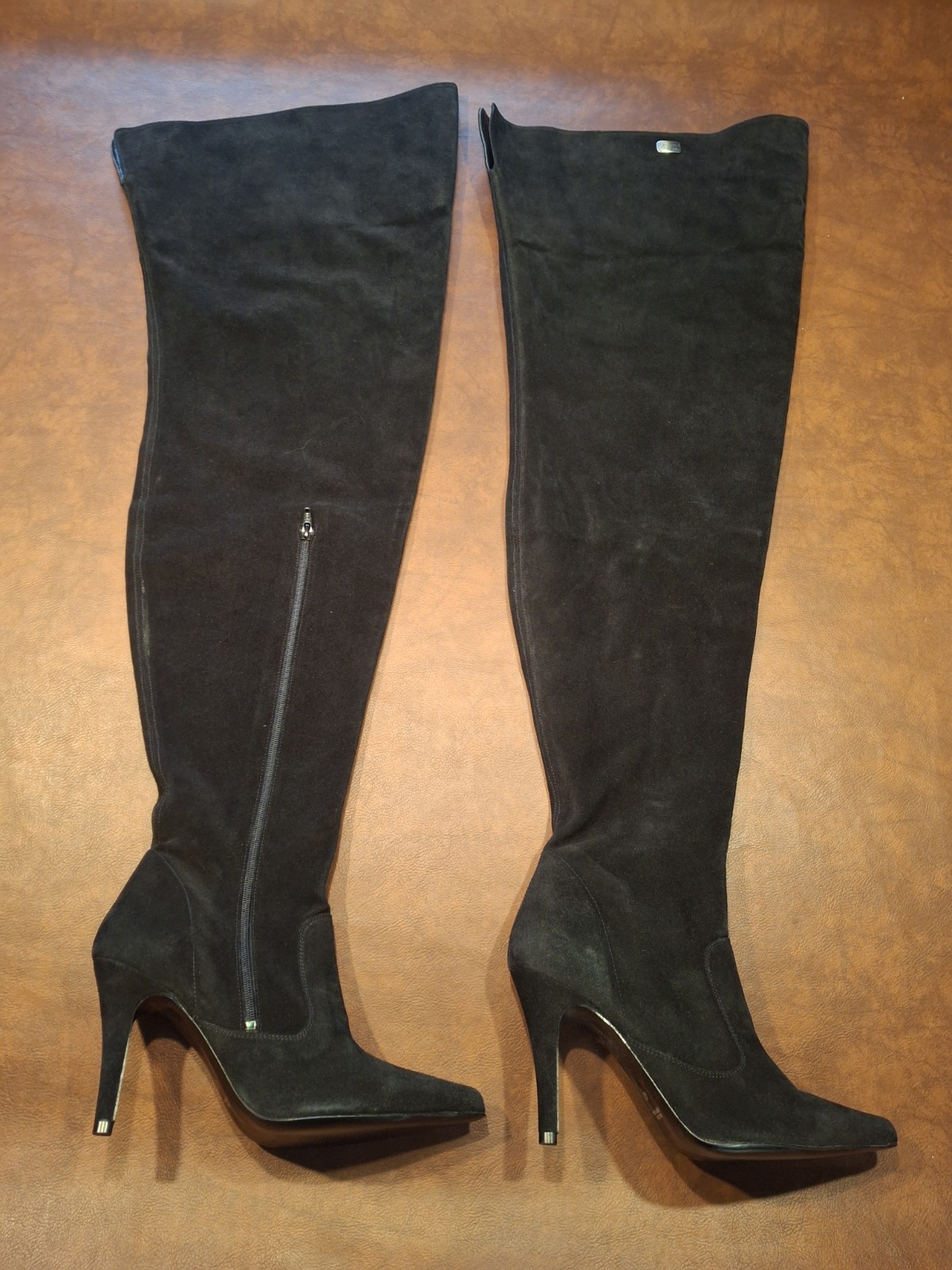 FERNANDO BERLIN CROTCH LEATHER BOOTS BLACK SUEDE 41 UNLINED LEATHER PLUS SIZE
