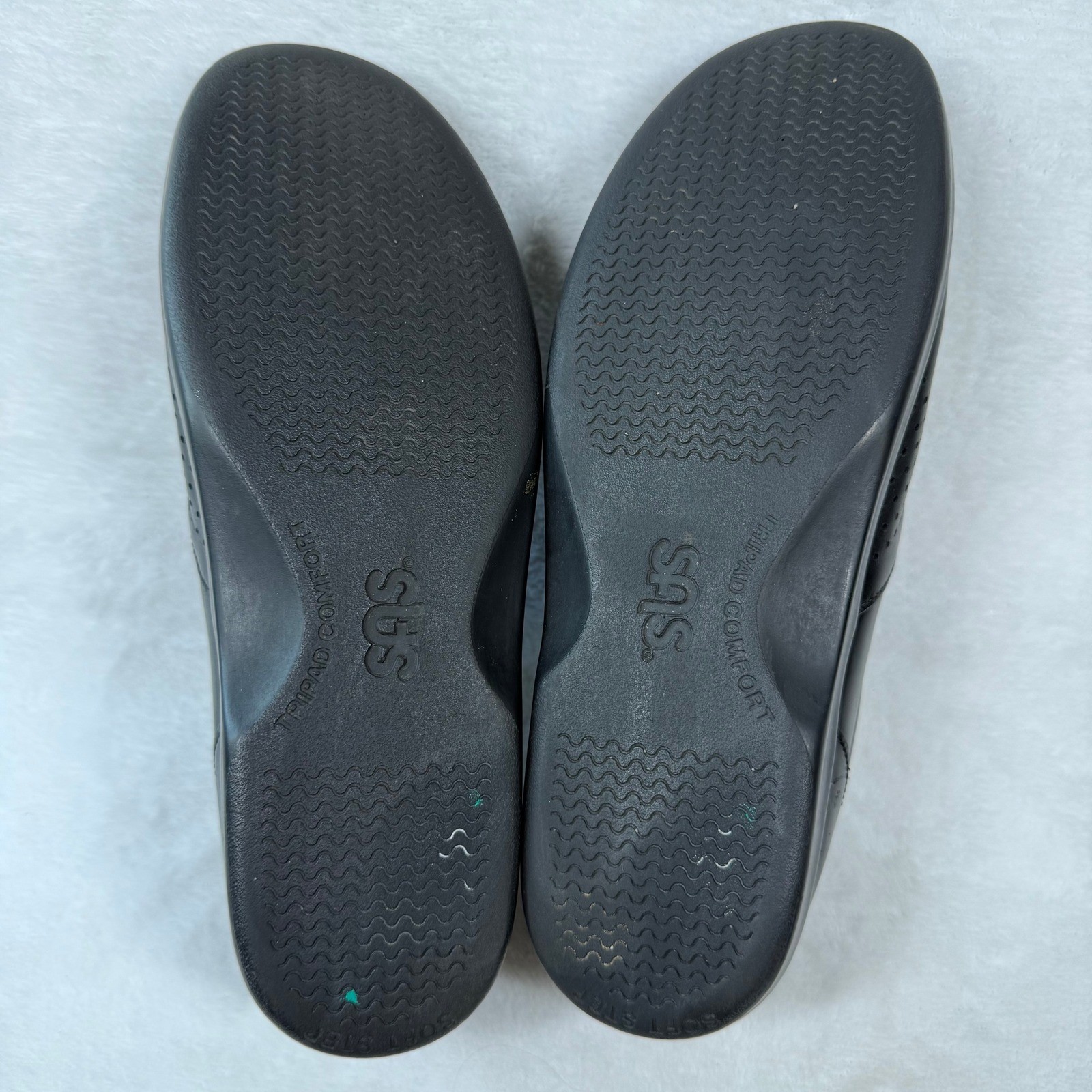 SAS Siesta Womens Black Leather Slip On Comfort Loafers Shoes Size 9-10 USA Made