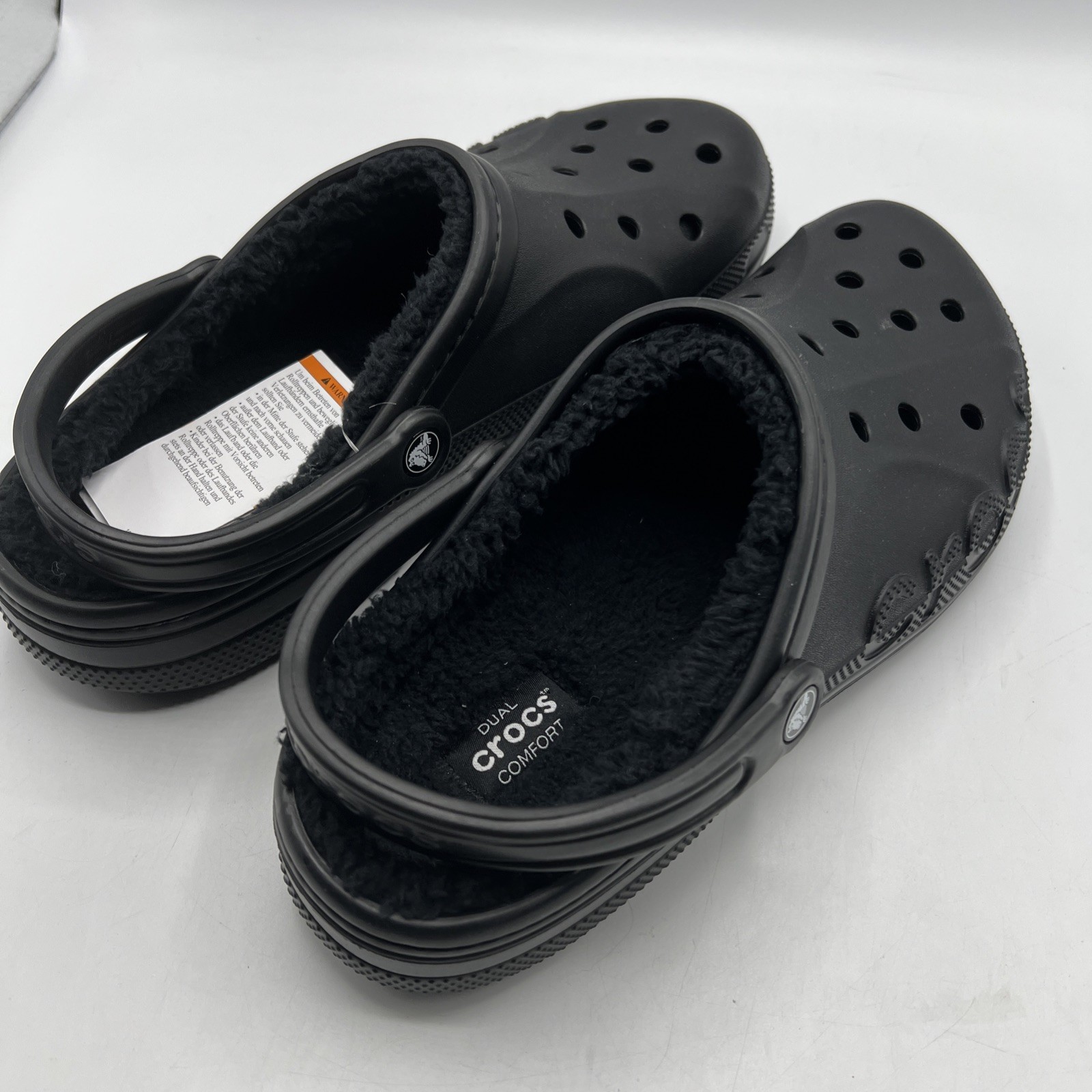 Crocs Baya Lined Clog Black Women’s Size 6 Slip-on Faux Fur Warm New!