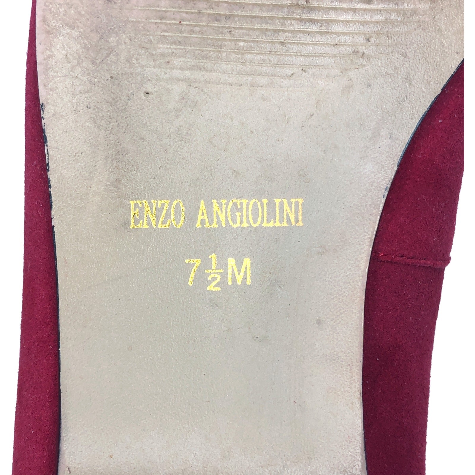 Enzo Angiolini Womens Red Suede Slip On Square Toe Loafers Flat Shoes Size 7.5 M