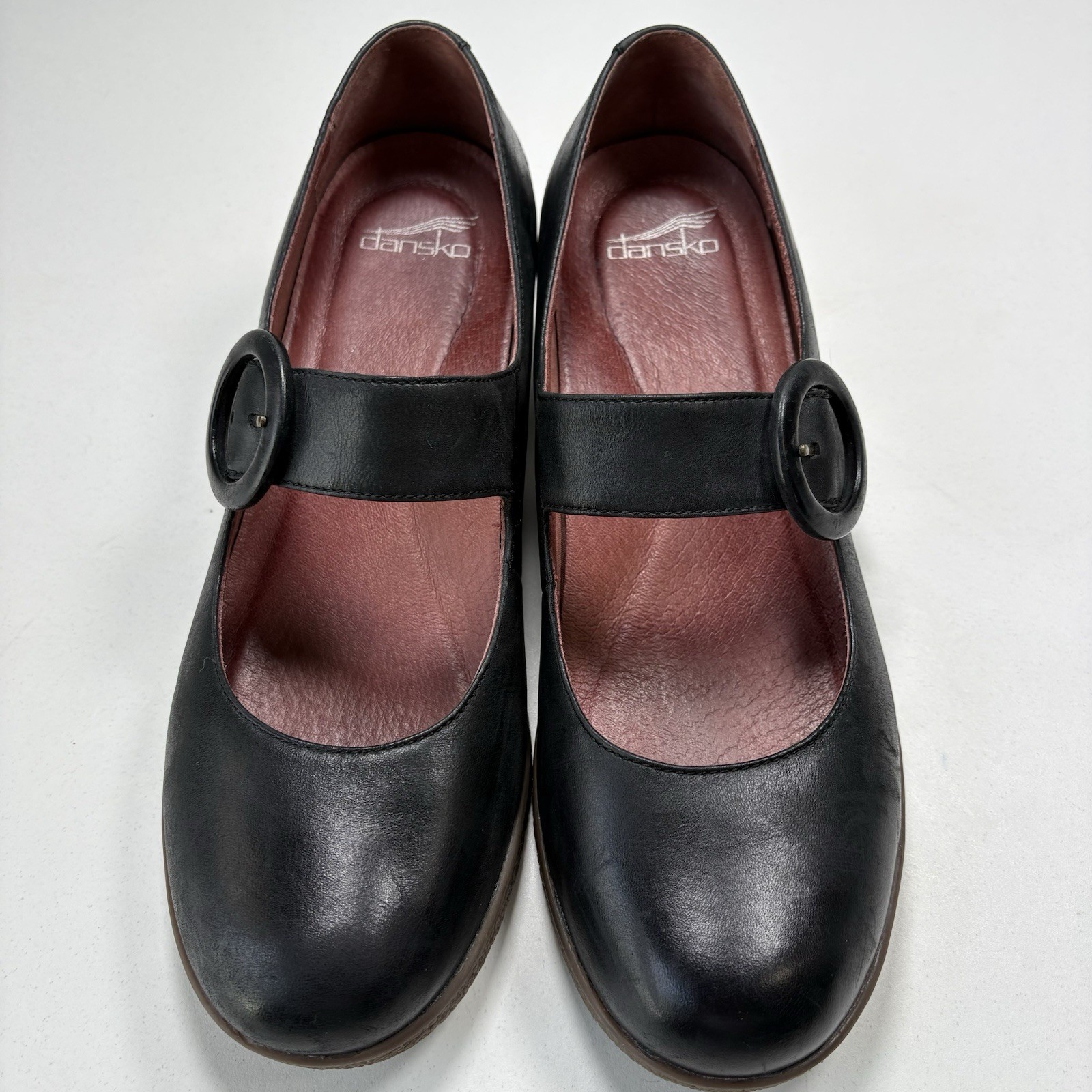 Dansko Brandy Mary Jane Black Leather Shoes Round Toe Women UK 41 / US 10-10.5