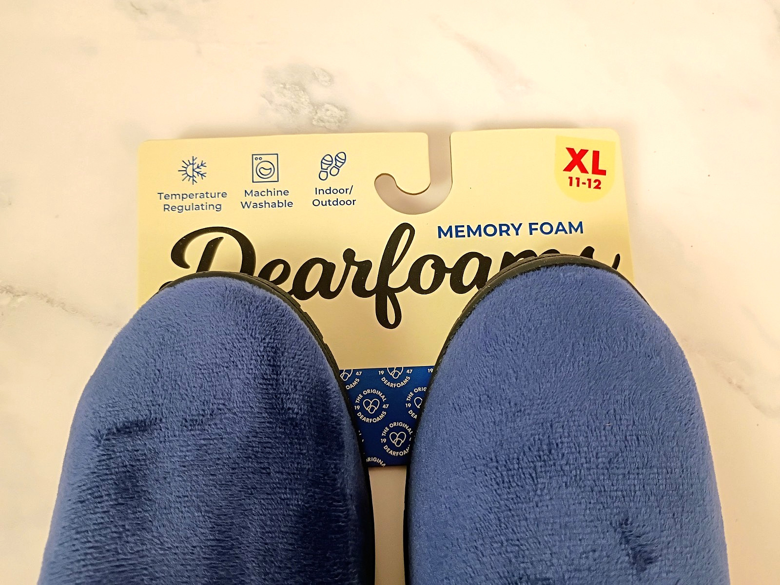 Dearfoams Memory Foam House Slippers, Velour, Closed Back, Womens Size XL, NWT