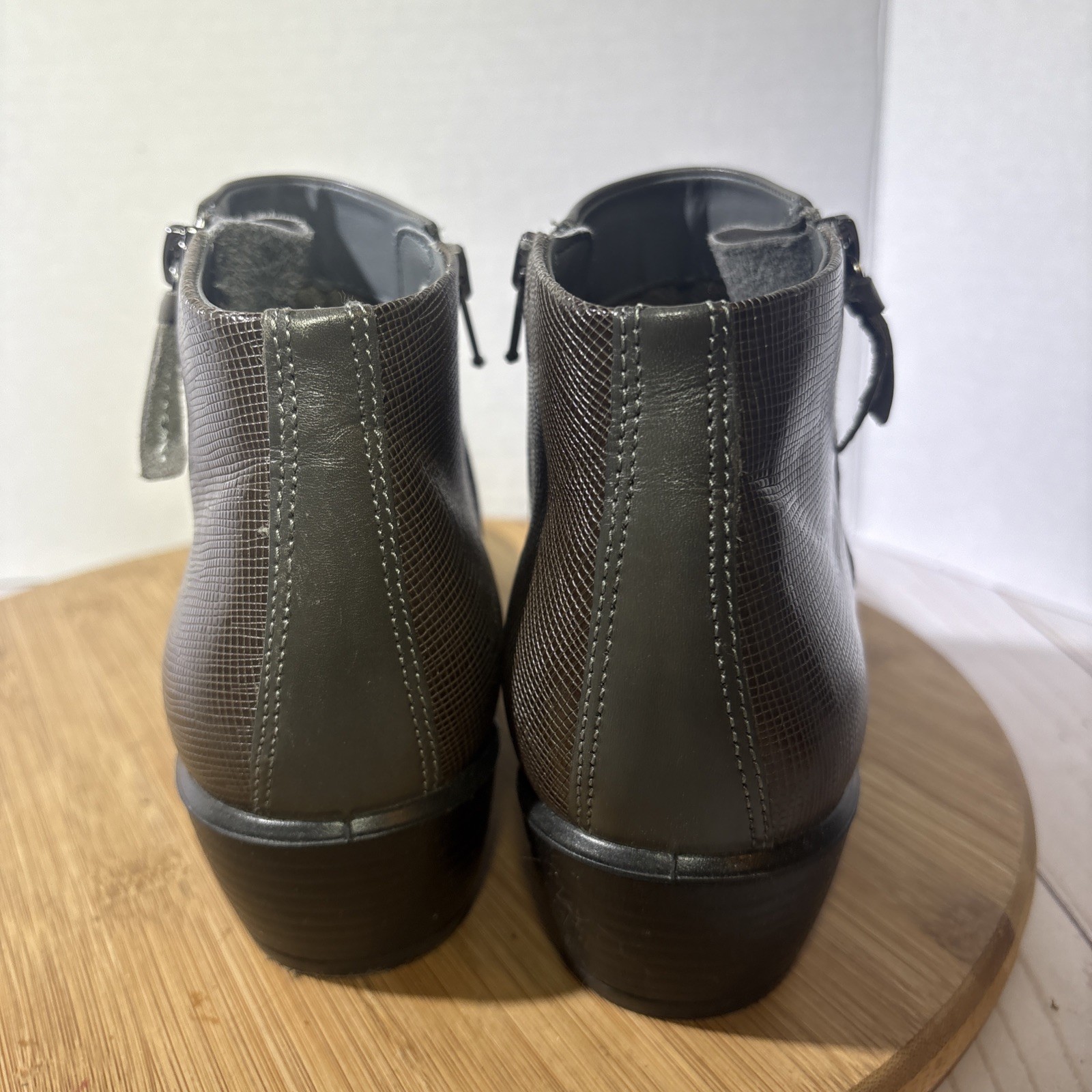 Ecco Touch 35 Side Zip Ankle Boots Women’s Gray Brown Size EU 40