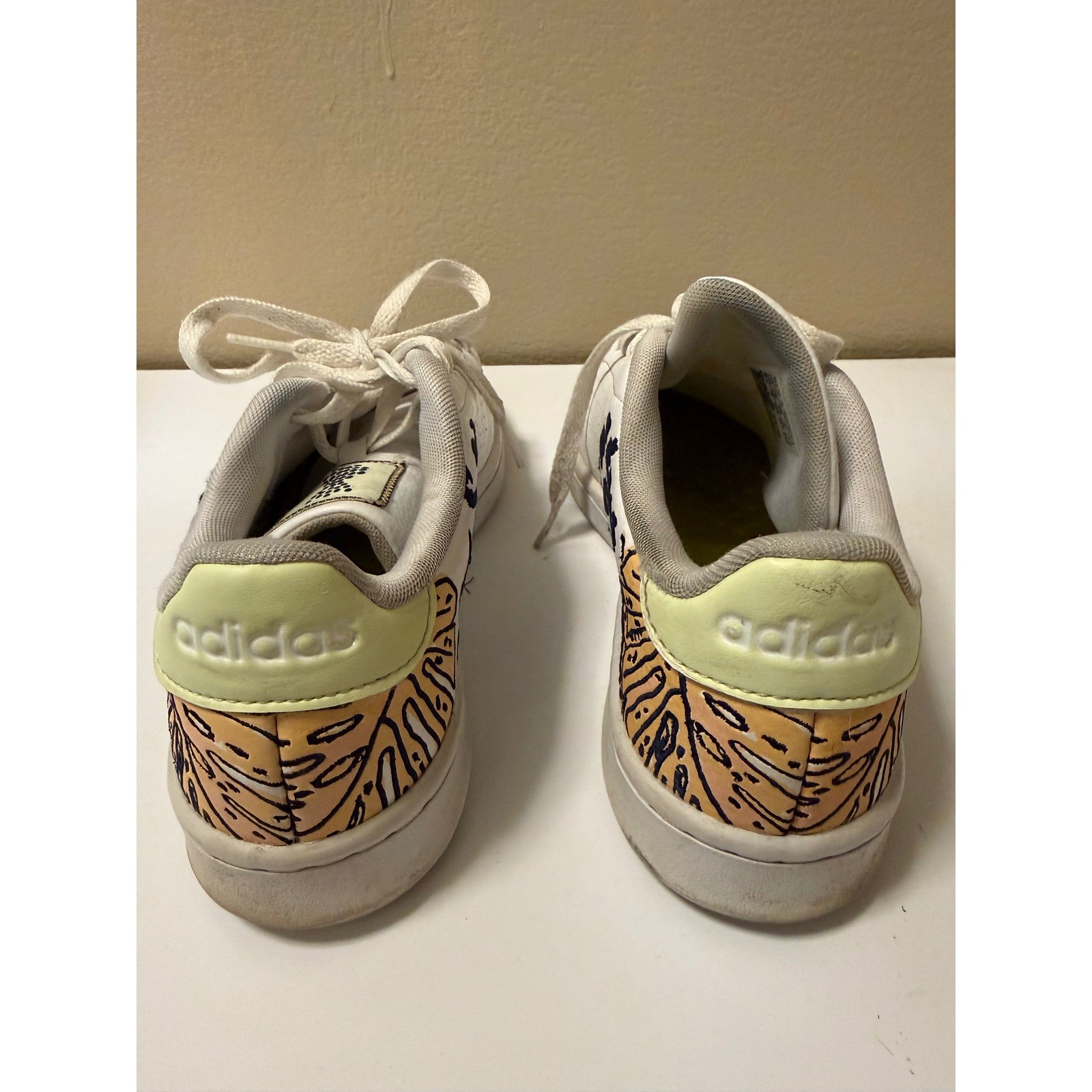 Adidas Advantage Farm Rio Womens Sneakers White Leopard Tropical GZ4044 Size 8.5