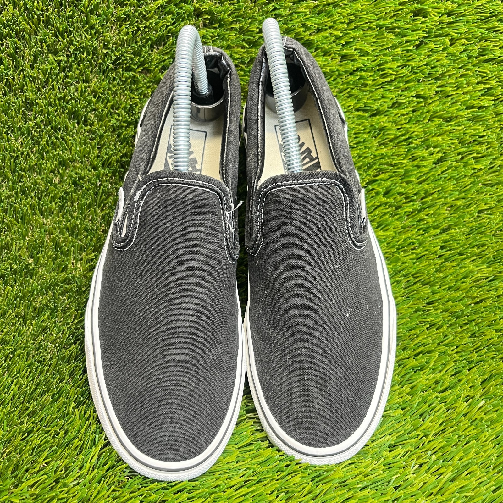 Vans Classic Slip On Womens Size 7.5 Black White Athletic Skate Shoes Sneakers