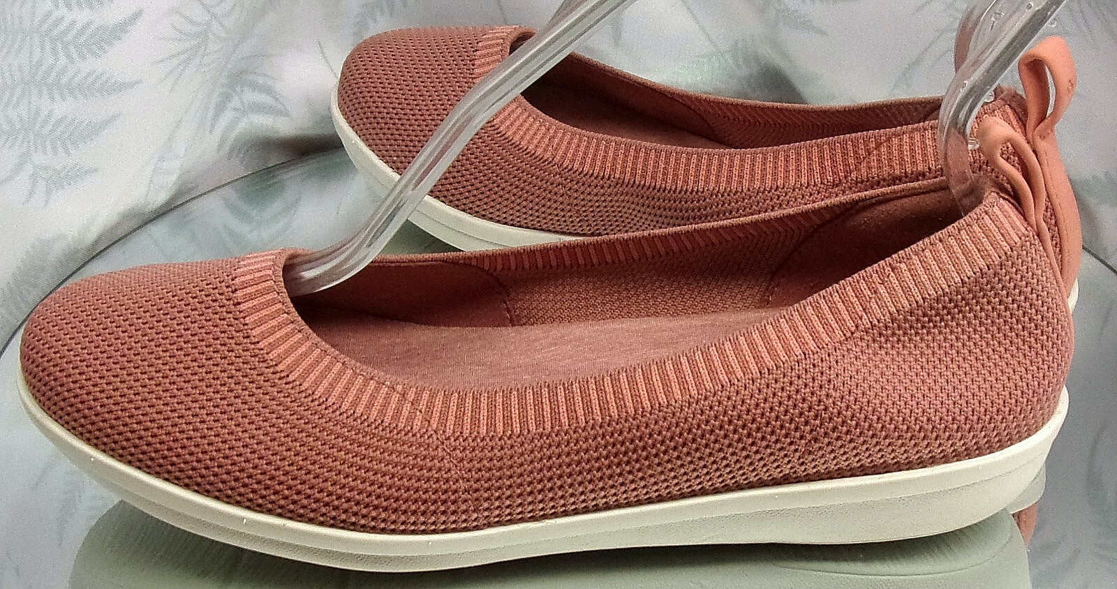 CLARKS ARLA PAIGE PINK KNIT FABRIC LOAFERS SLIP ONS COMFORT SHOES WOMENS SZ 8 M