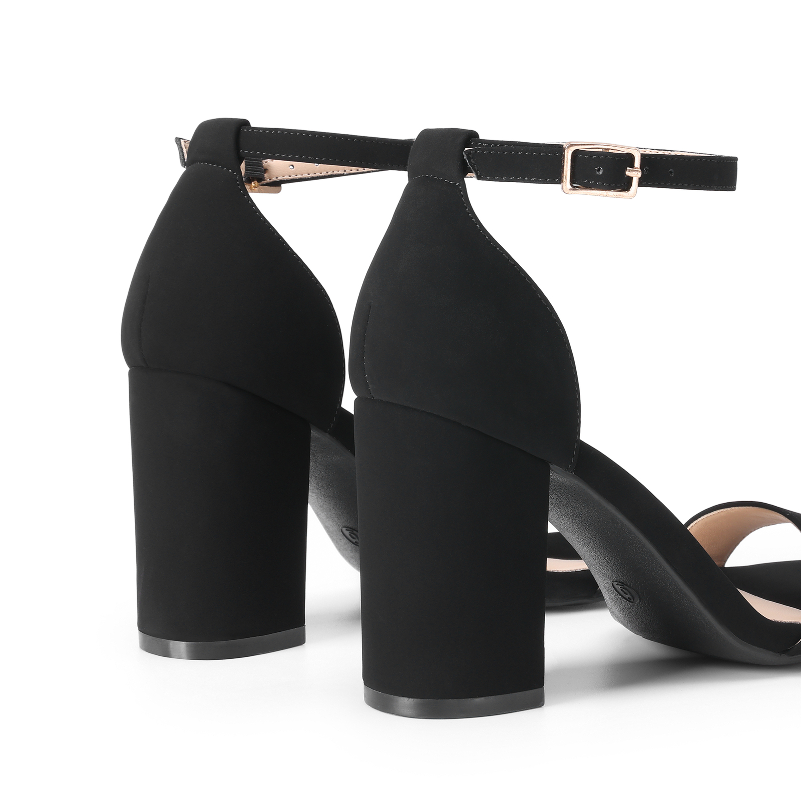 Women Wedding Party Sandals Ankle Strap Open Toe Mid Chunky Block Heel Sandals~