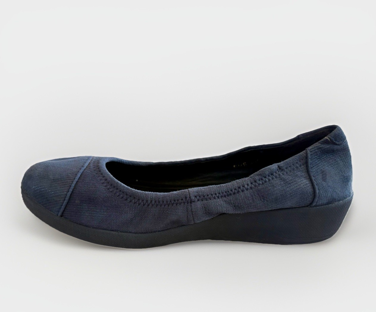 Fit Flop 2 Women’s Casual Cap-Toe Ballet Flats Navy Leather EU 36.5 US 6