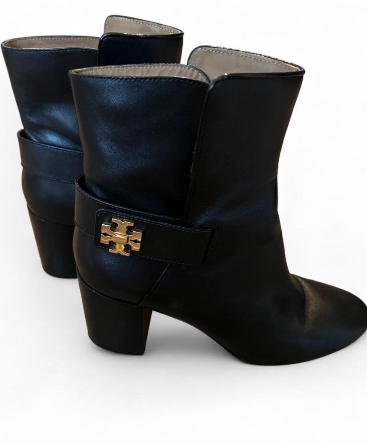 Tory Burch Kira Black Leather Ankle Boots