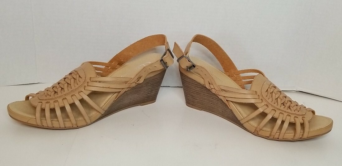 CL Chinese Laundry Shoes Heist Burnished Pale Nude Sandals Wedge Woman’s Size 10