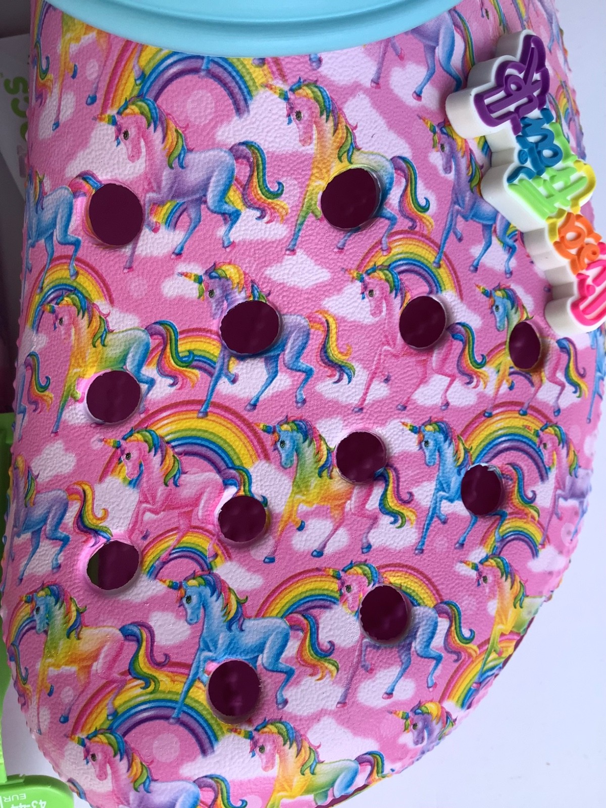 Crocs M10 W12 Lisa Frank Rainbow Unicorn Pink Classic Clog