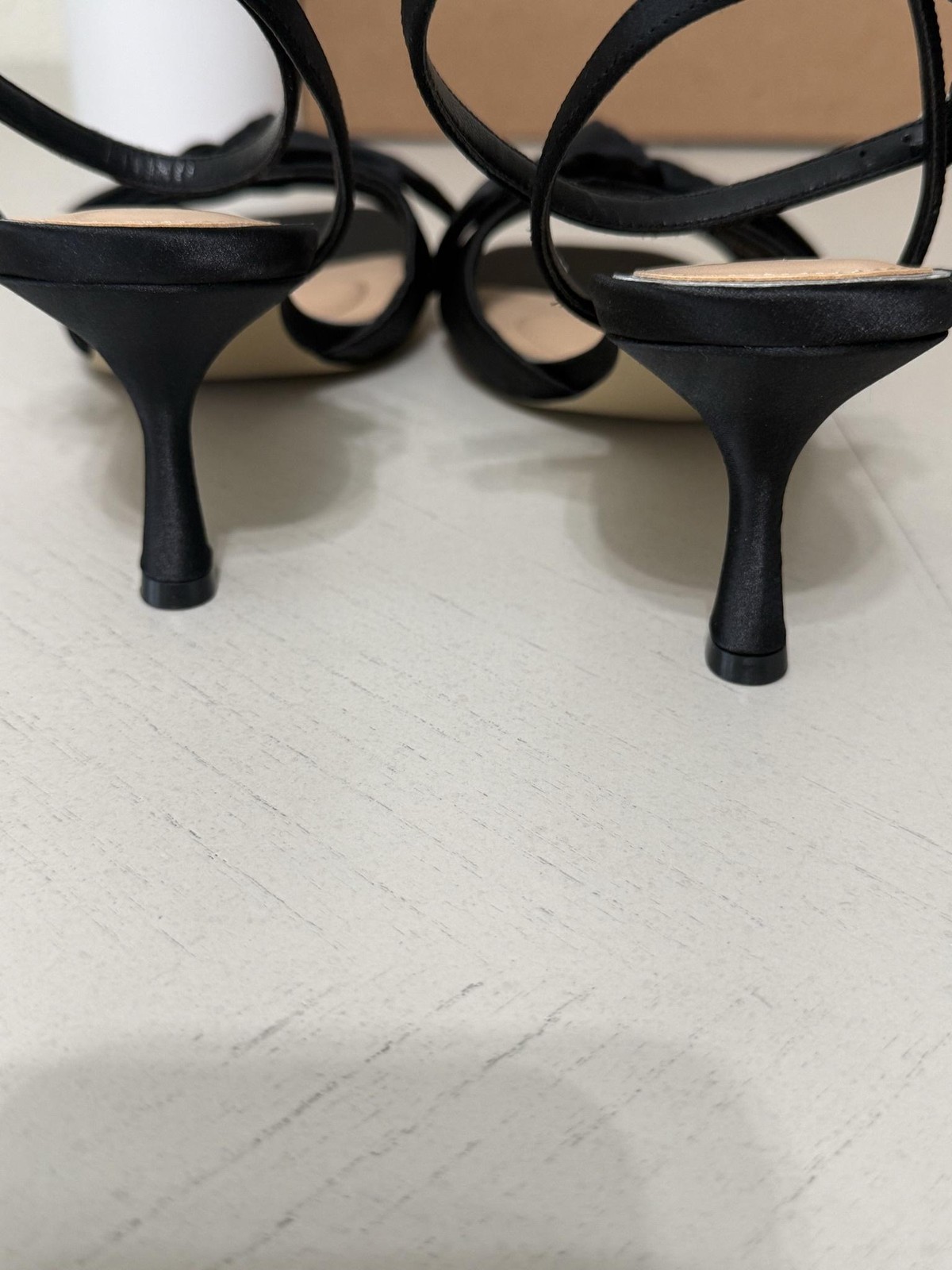 Jewel Badgley Mischka Sandals Womens Size 10 Black Emeli Bow Slingback Shoes
