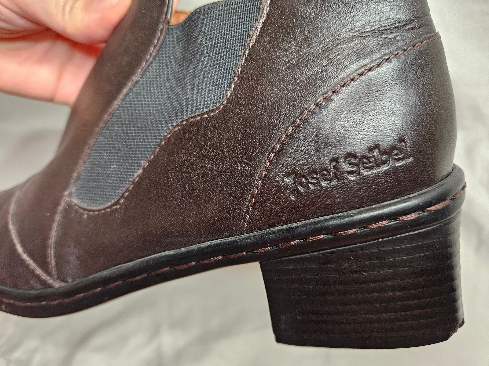 Josef Seibel Chelsea Boots Womens EUR 38 US 7 – 7.5 Brown Leather Sqaure Toe