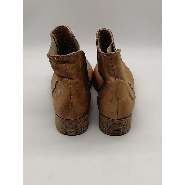 Temy Boots Womens Beige EUR 39 Ankle Leather Shoe Side Zip Stretch Soft Italy