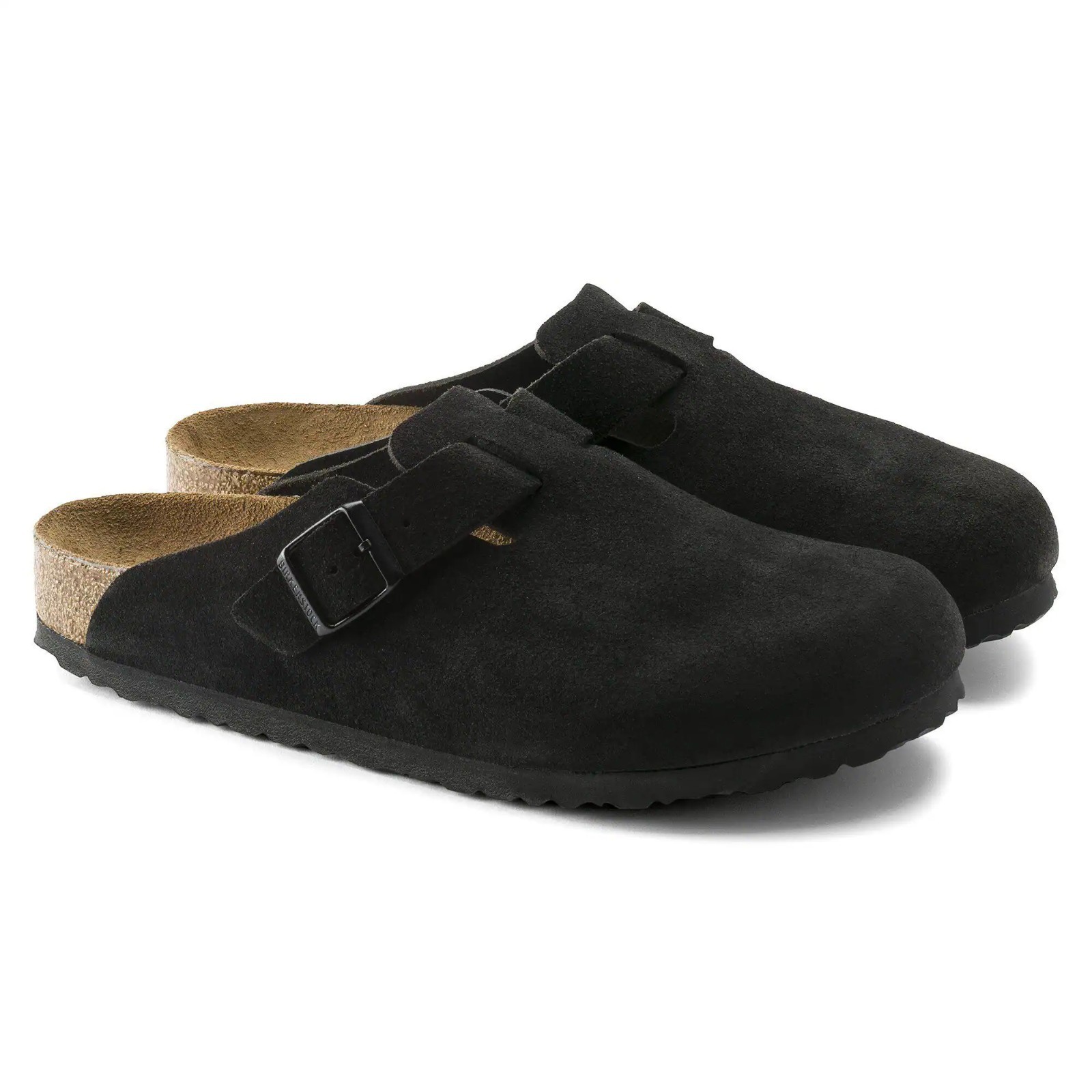 Birkenstock Boston Soft Footbed Suede Leather Black Select Size