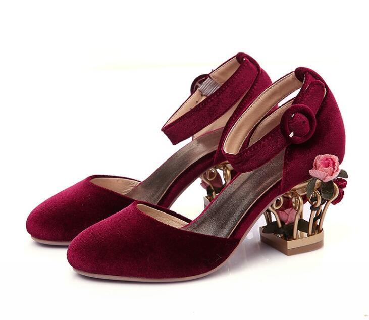 Womens Birdcage Heel Flowers Pumps Wedding Pointy Toe Soft Party Casual Shoes