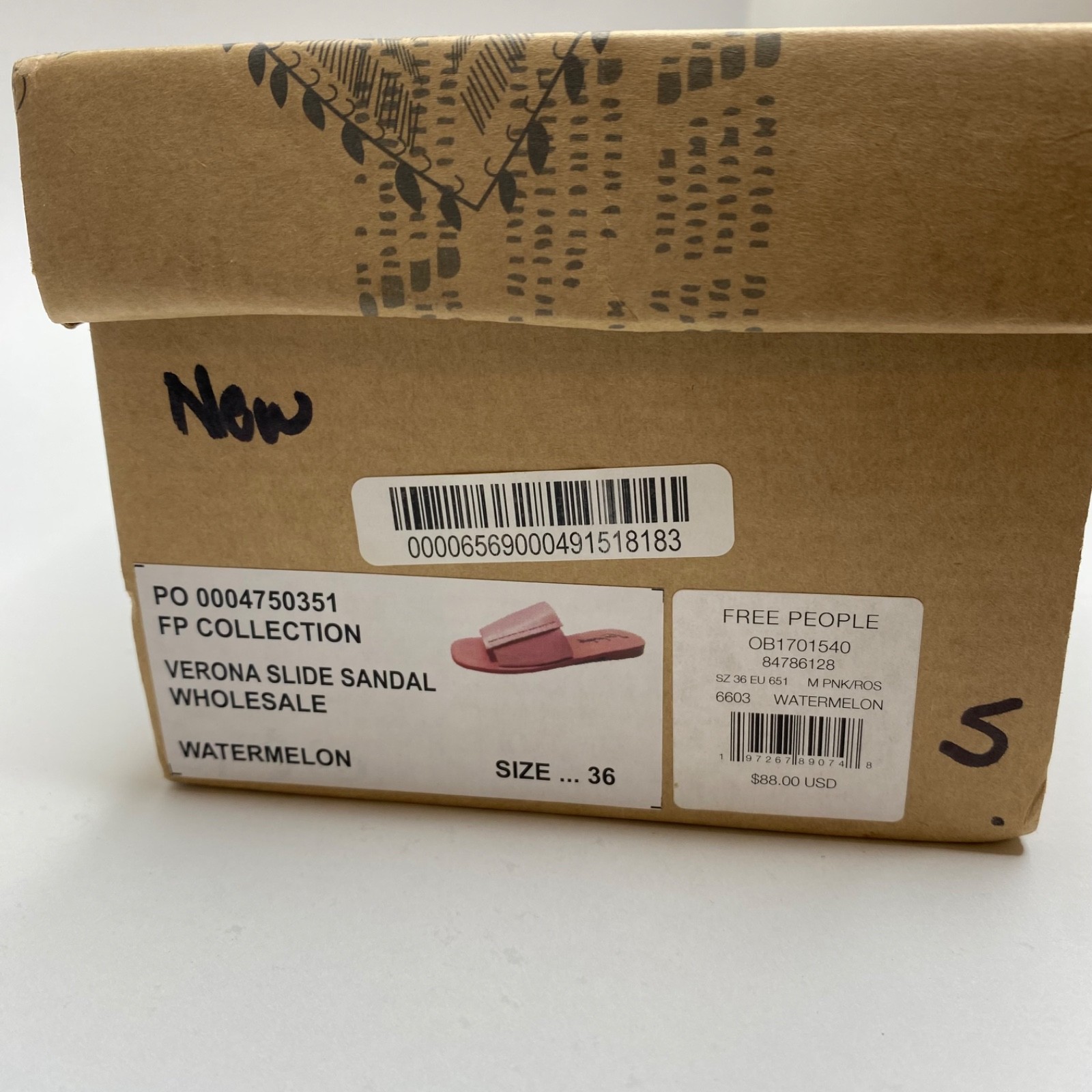 NEW Free People ORIGINALLY $88 Verona Sandals – Watermelon – Women’s Size 6M