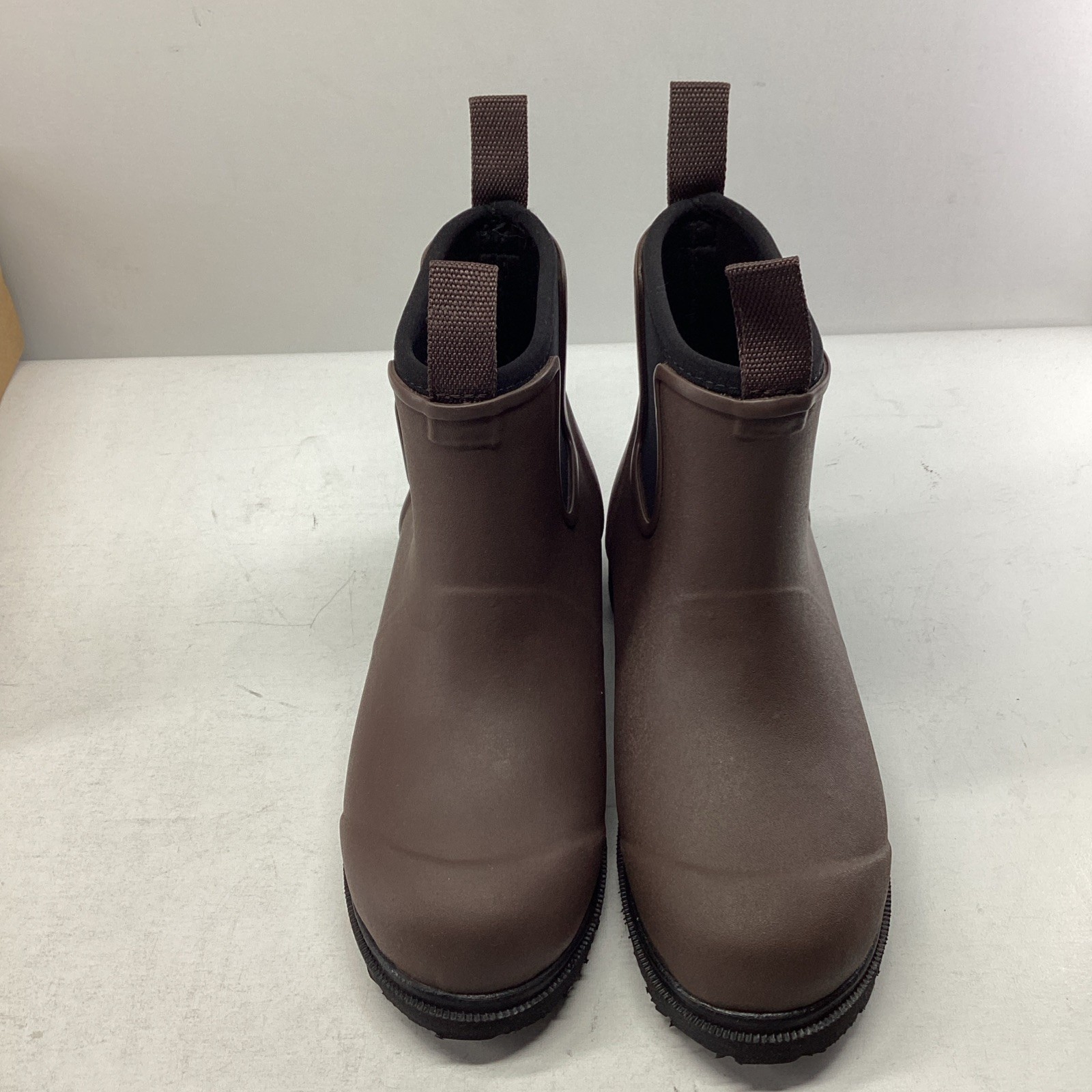 Merry People Bobbi Ankle Rain Boots Chocolate/Black US M4 W5