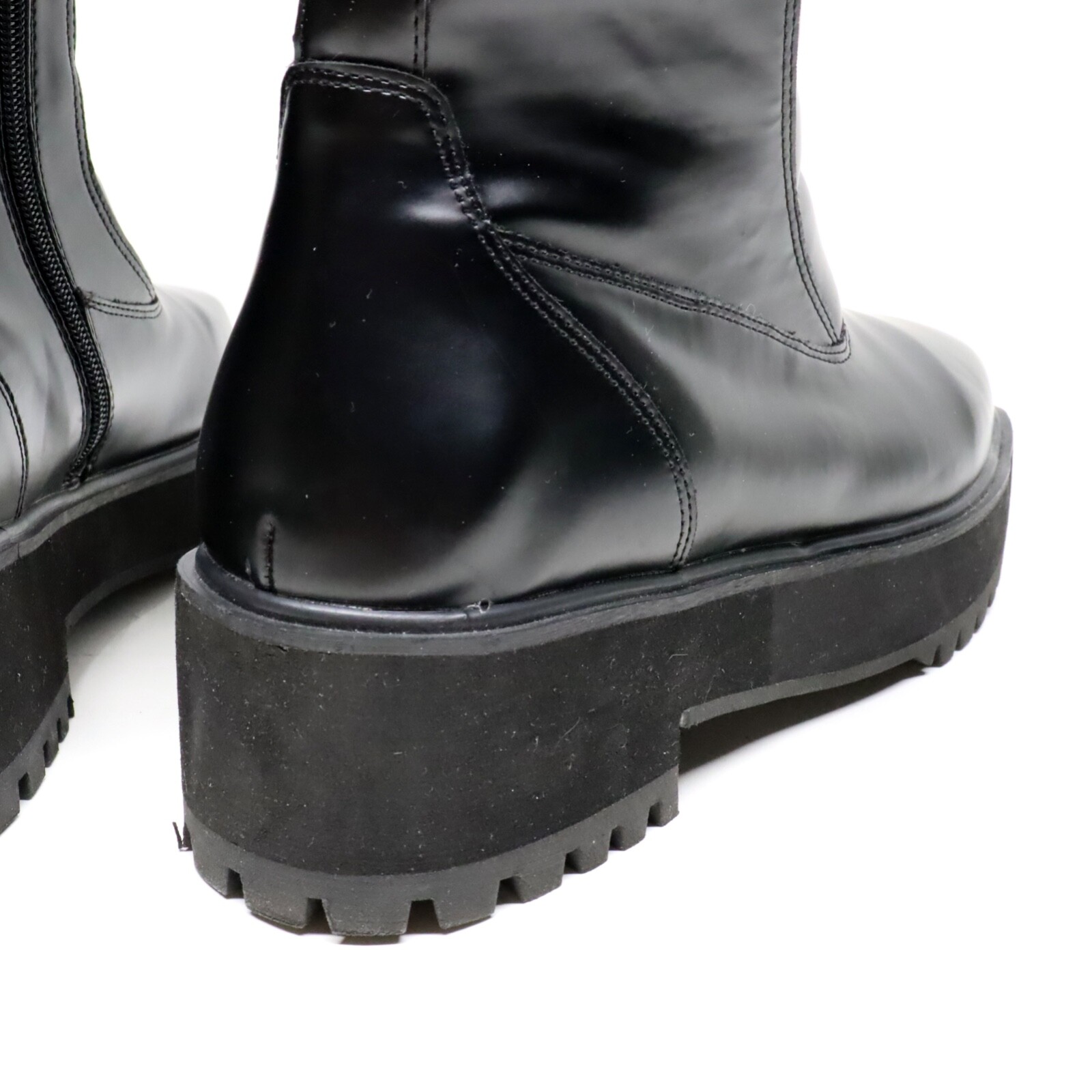 Nasty Gal Black Chunky Boots Womens Size 7 Grunge Punk Goth Halloween Platform
