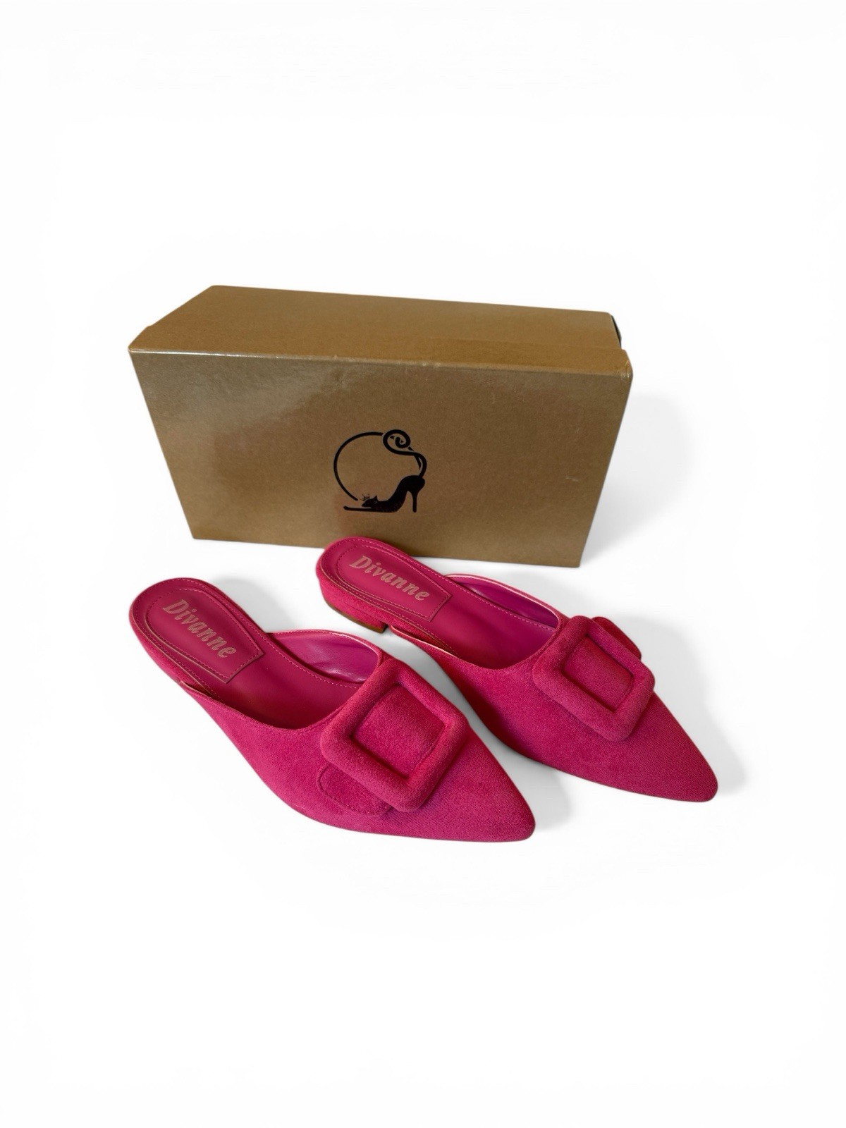 Divanne Women’s Sz 8.5 Faux Suede Fuchsia Mules