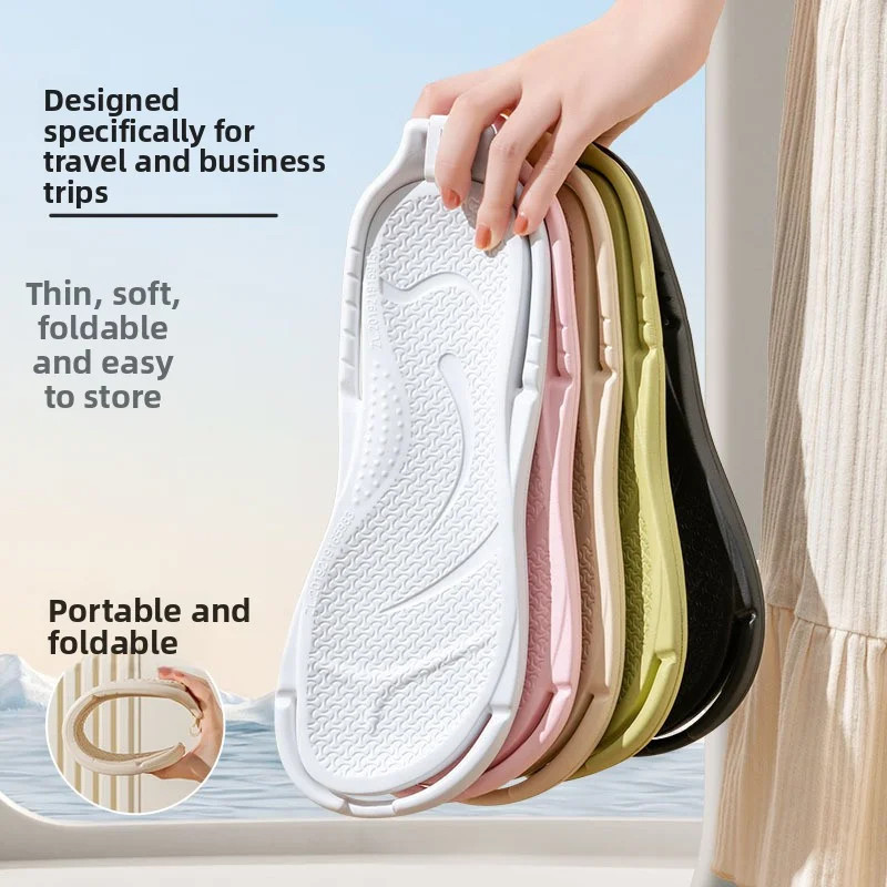 Foldable Travel Slippers Unisex EVA Flip Flops Hotel Non Slip Bathroom Indoor