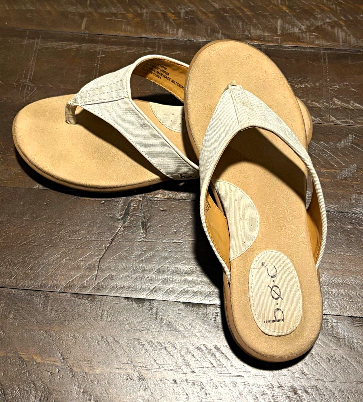 b.o.c. Women’s Thong Slip-On Sandals White US 7 M Casual Travel