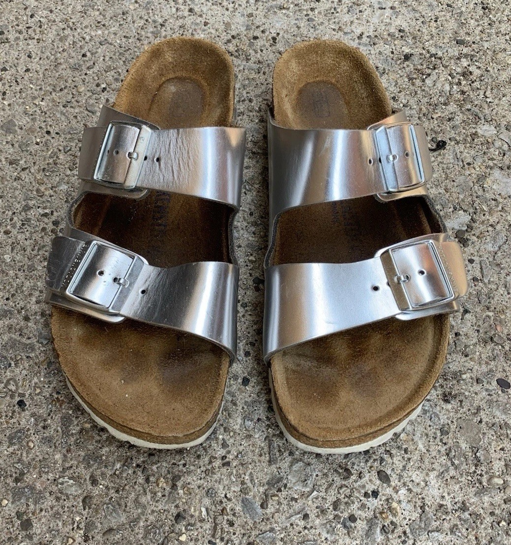 Birkenstock Arizona Women’s Sandals Eva Silver Buckle 40 / US 9