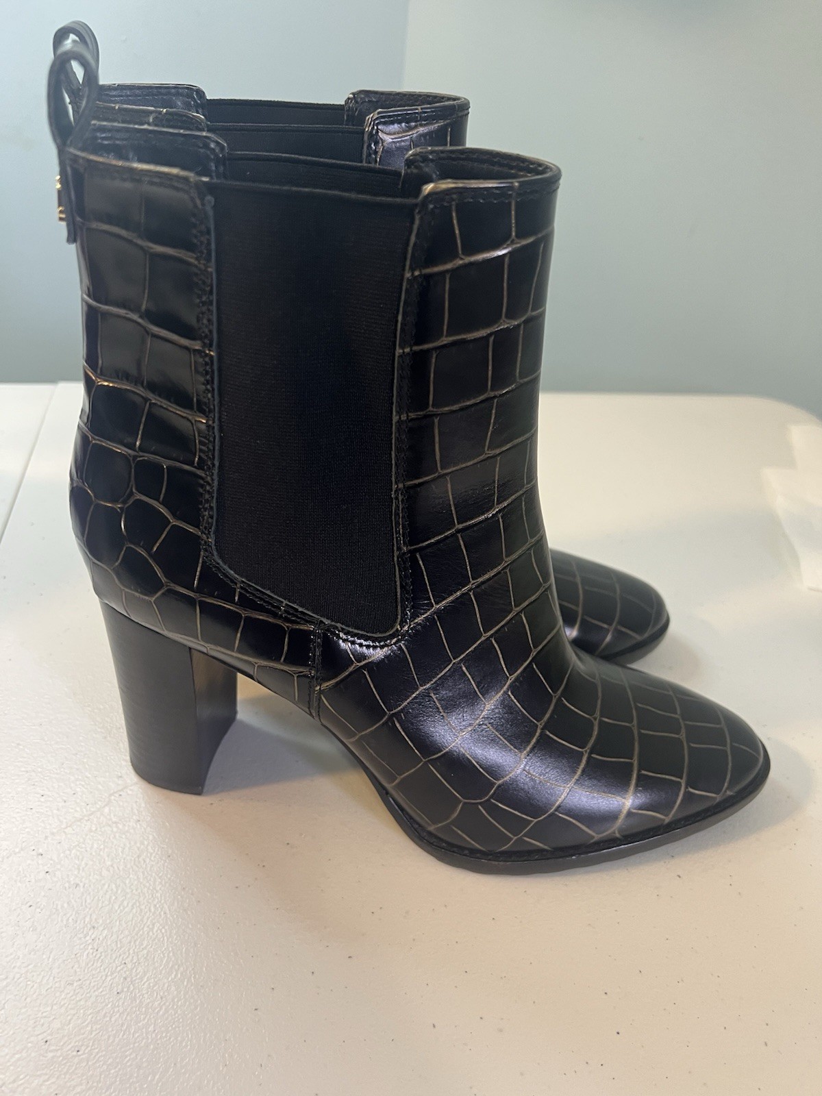 LAUREN Ralph Lauren Mylah Fancy Bootie Black/Modern Gold Women Size 11