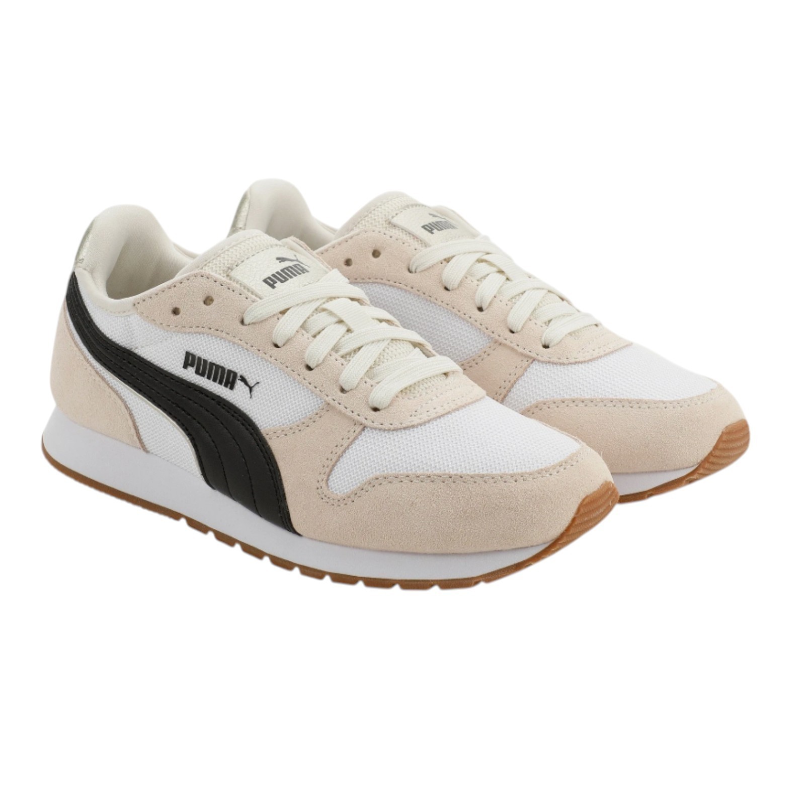 Puma Women’s Jogger Sneaker Running Walking Athletic Shoes Lace Up Cream / Green