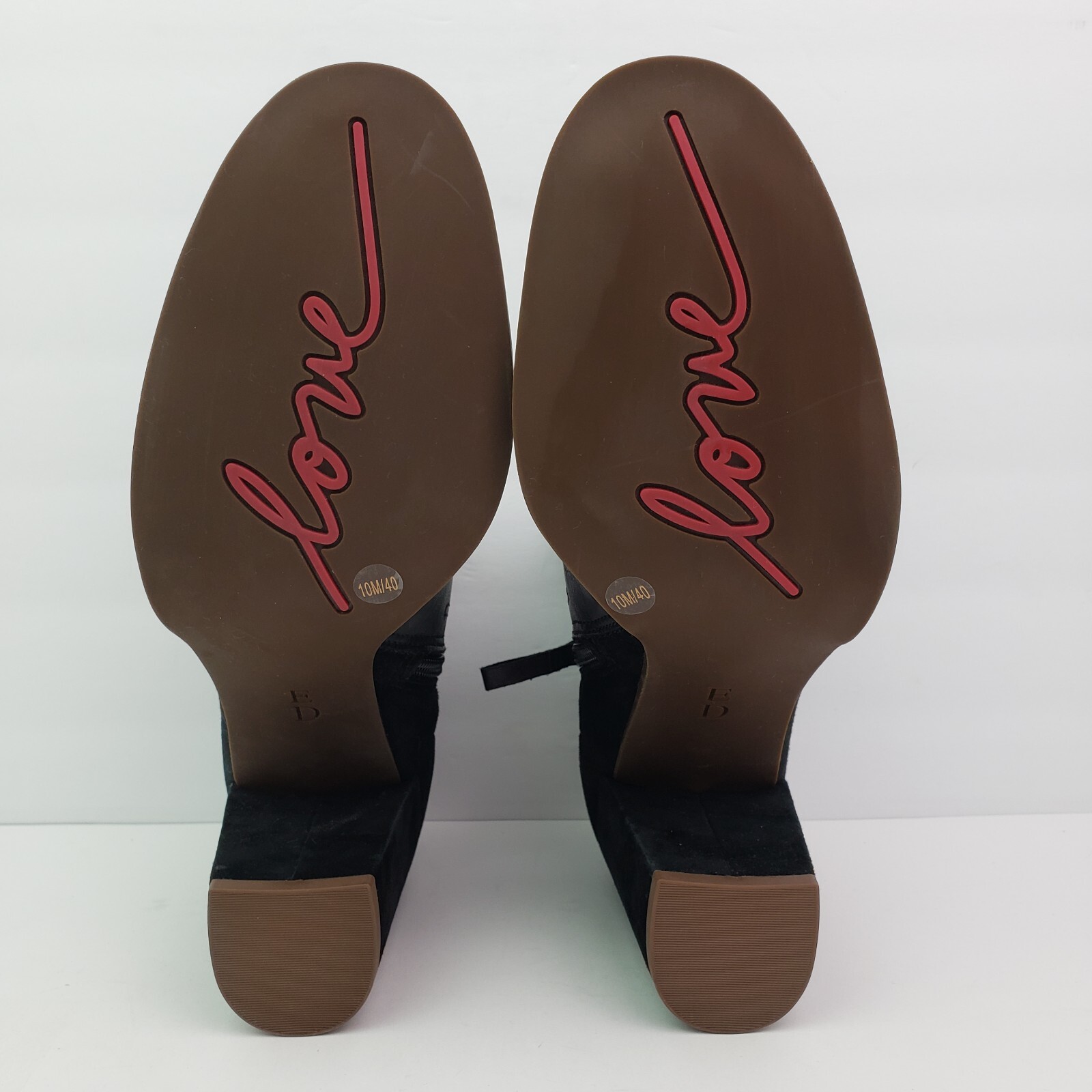 ED Ellen Degeneres Love Womens Size 10 Black Leather 3.25″ Heel Bootie Shoes
