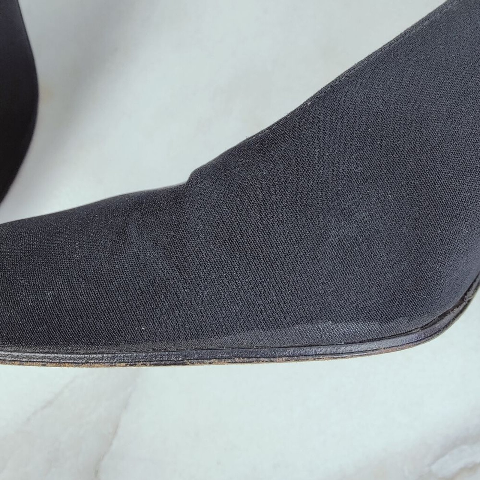 VTG Stuart Weitzman Black Fabric Covered Round Toe Pumps, Sz 10