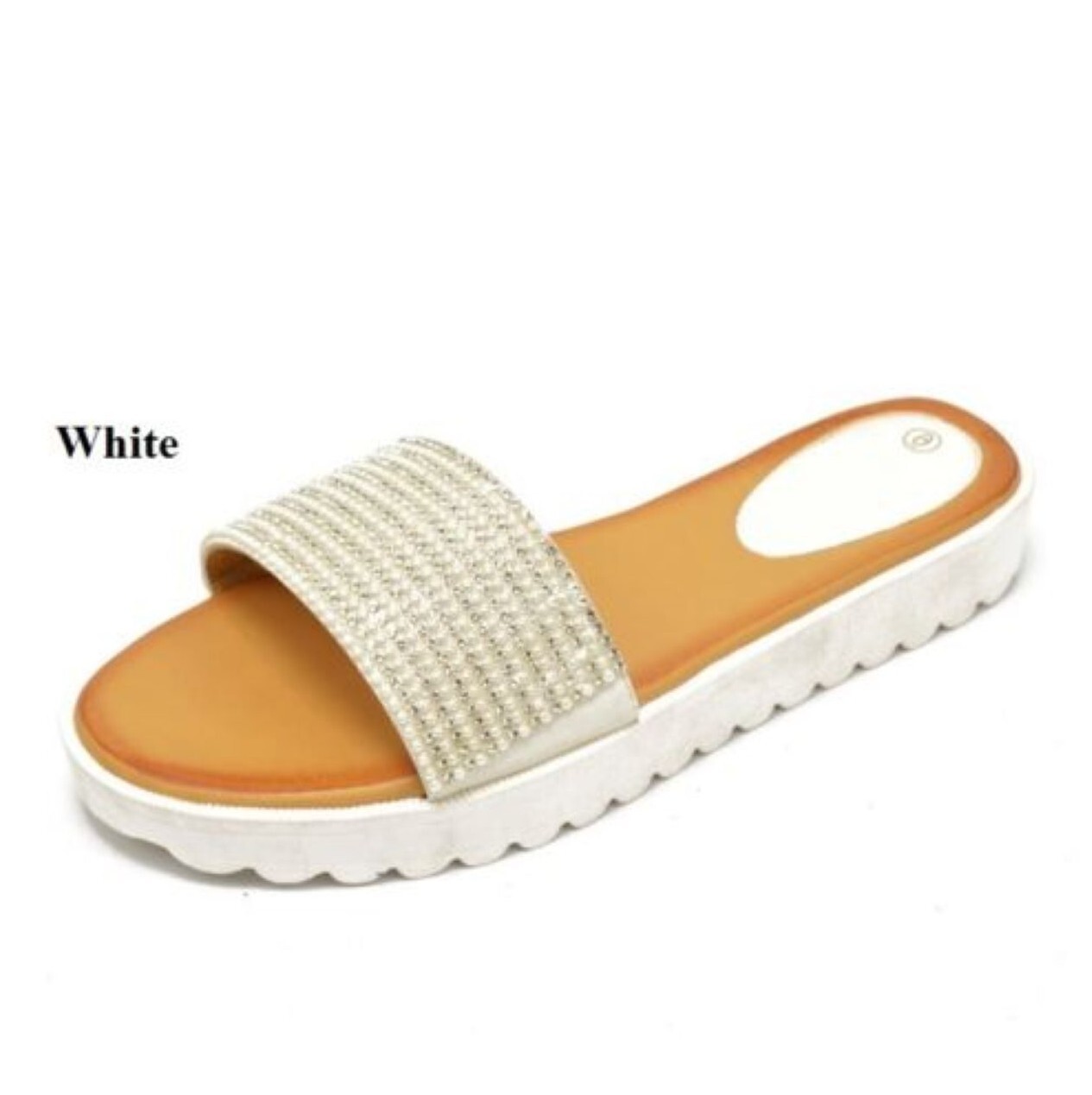 Womens Fashion Jeweled Slip On Flip Flop Sandals Sizes 6.5