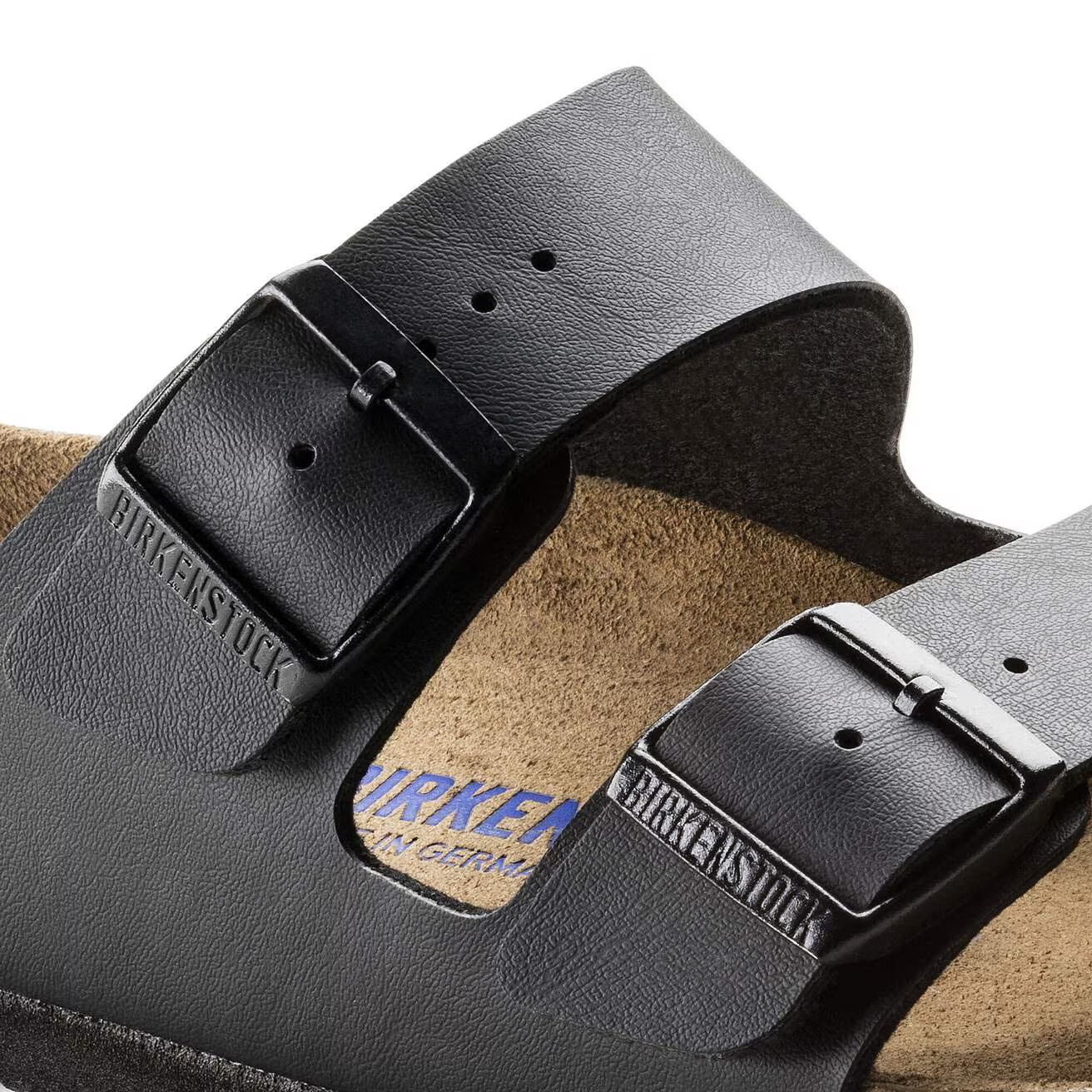 Birkenstock Arizona Soft Footbed Birko-Flor Sandals Black Stone Blue EU 37-45