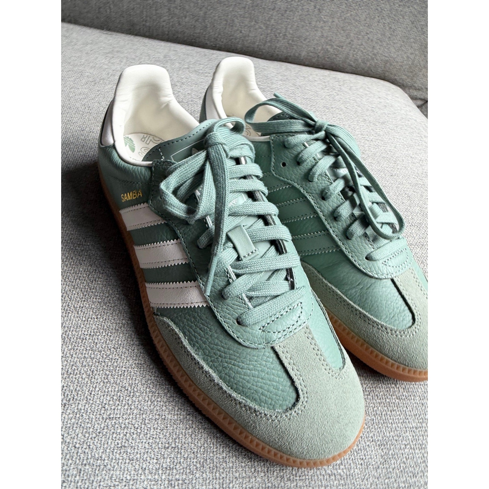 adidas Originals Samba OG Silver Green Chalk White Women’s 9 NWOB