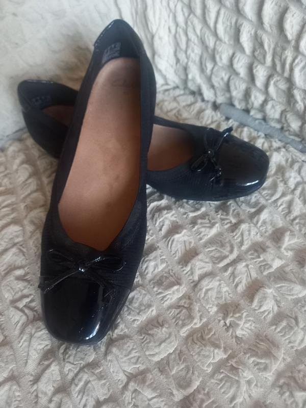 ladies clarks heels black synthetic leather 40