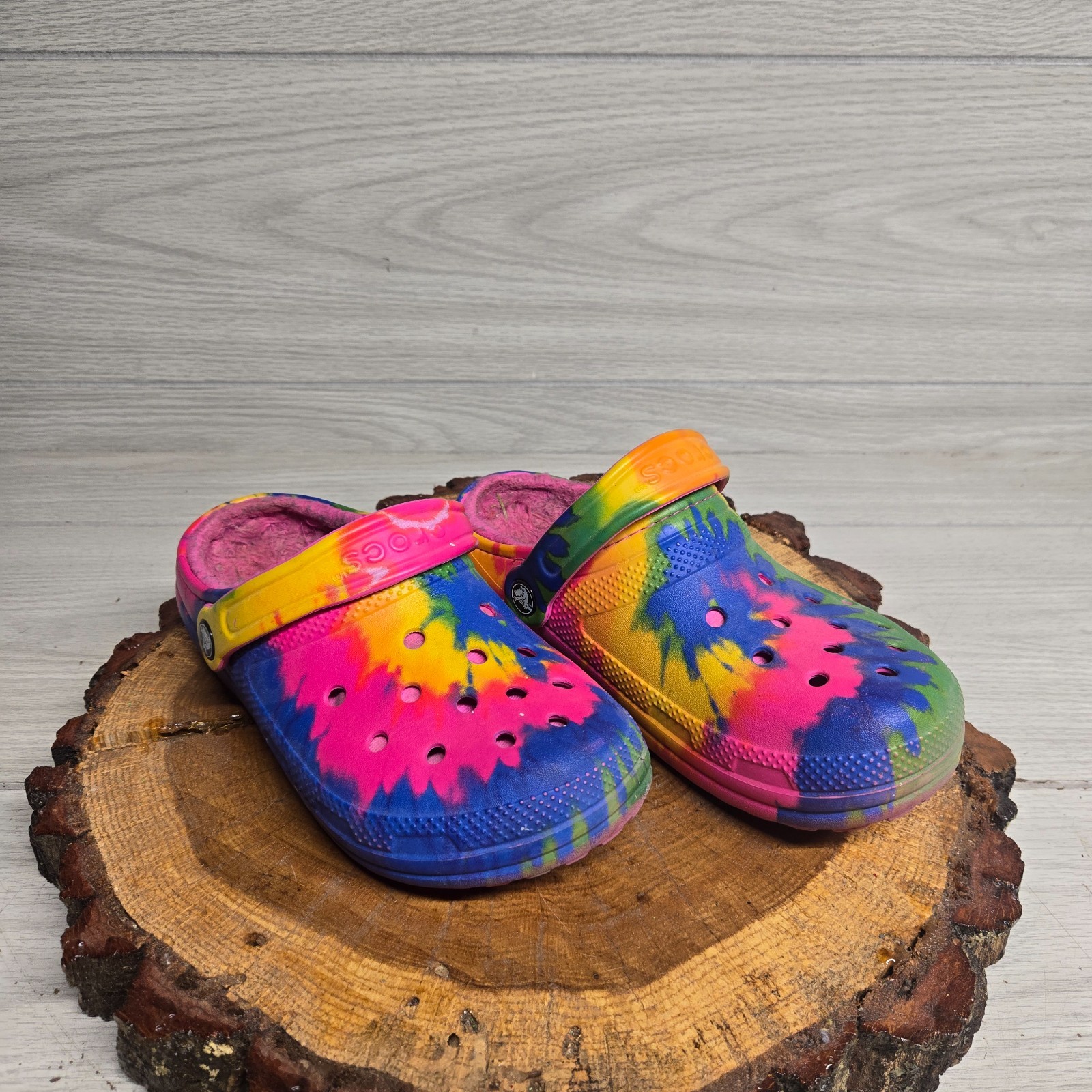 Crocs Classic Baya Lined Tie Dye Graphic Clog Adult Women’s Size 7