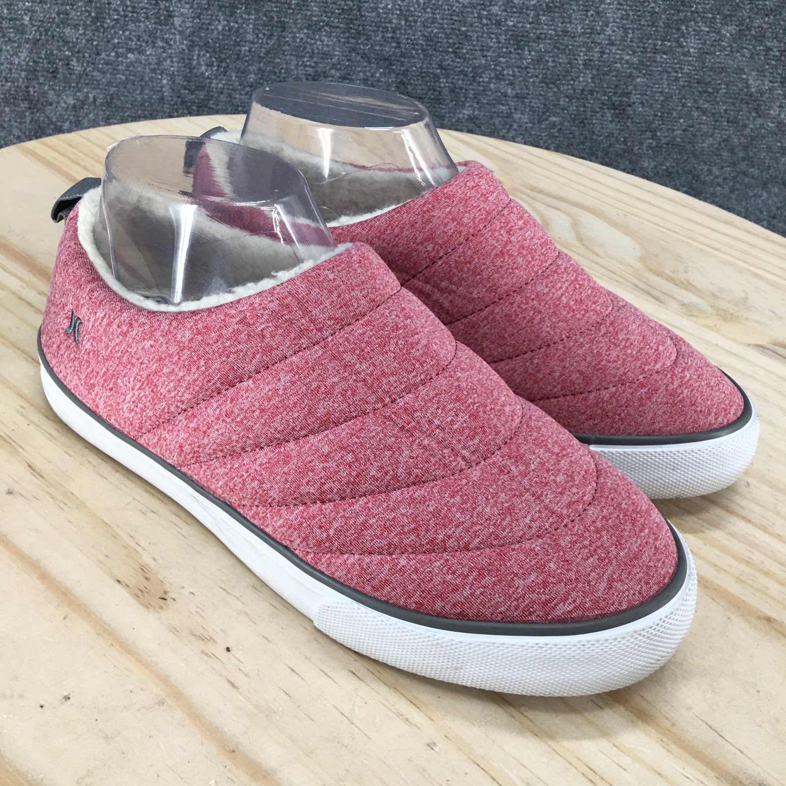 Hurley Slippers Womens 6 M Arlo Puff Slip On Lined Comfort Clogs Pink Fabric