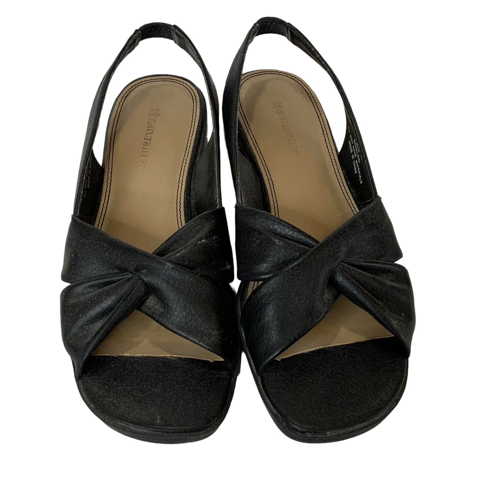 Naturalizer Women’s Shoe Mai Tai N Black Smooth Sandal. Size 8M