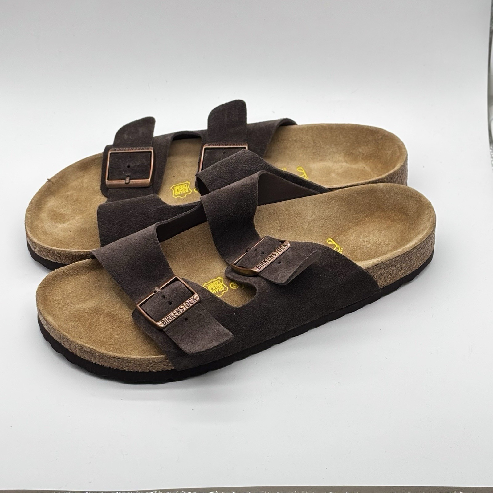 Birkenstock Arizona Suede Mocha Soft Footbed Sandals EU 41 Regular/Wide L10 M8