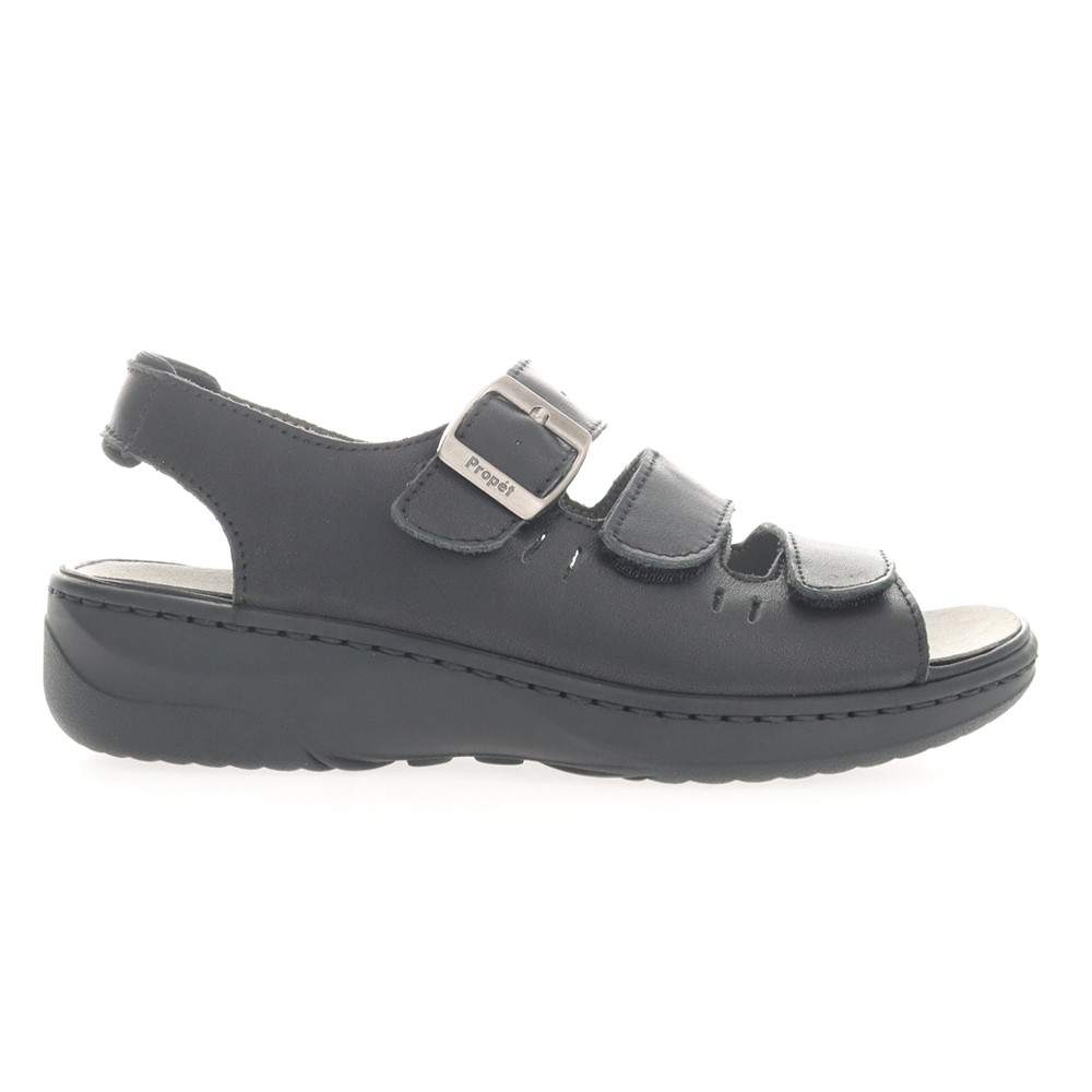 Propet Breezy Walker Slingback Womens Black Casual Sandals WSO063L-001